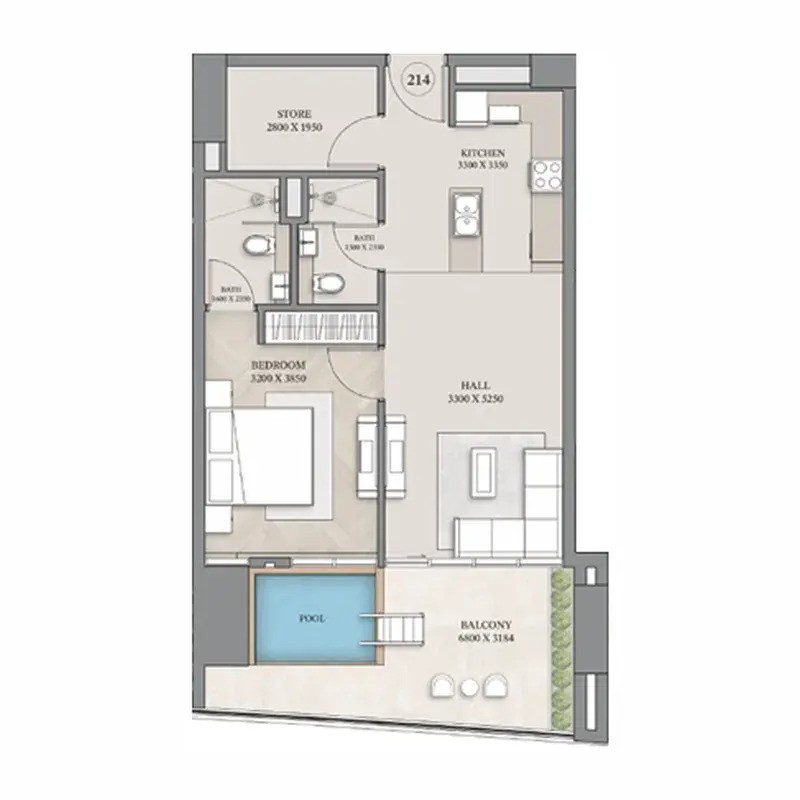 1 Bed